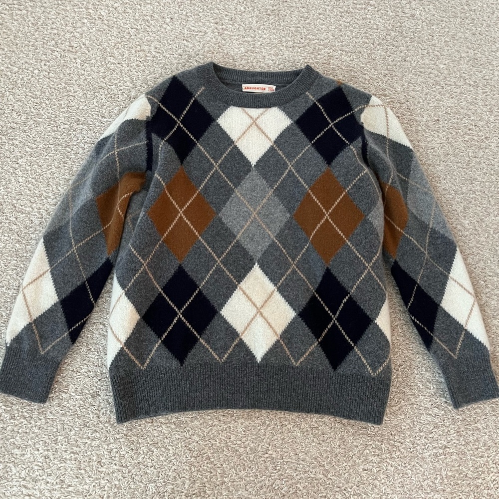 &Daughter Geelong Lambswool Argyle Crew
